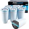 ZeroWater Set di 6 filtri per l'acqua ZeroWater - Filtri di ricambio per caraffe filtranti ZeroWater - Sistema di filtraggio a 5 stadi - 6 filtri - Bianco