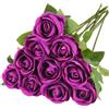 N&T NIETING Rose artificiali, 10 fiori di seta lilla realistici | Bouquet di rose finte a stelo lungo, 51 cm, per matrimonio, casa, festa, decorazione di Halloween