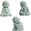 Gcroet 3pcs baby Buddha statua che respira Buddha, monaci Figurina Buddha decorazione arenaria di arenaria, sculture sorridenti bambole creative decorazioni per la casa per ornamenti del buddismo delic