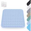 ARCPNRT Tappetino Doccia, 48 x 48 cm Tappeto Doccia Quadrato Lavabile in Lavatrice, Tappetino da Bagno Antiscivolo con Ventose, per Saune, Sale Doccia, Lavabile in Lavatrice, Blu Chiaro