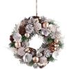 Gruppo Maruccia - Ghirlanda Natalizia da Porta con Pigne, Rose, Palline - Diametro 30 cm - Idea Regalo