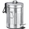 Wenko 18691100 Pattumiera da Bagno a Pedale New York Easy Close, Chiusura Ammortizzata, 3 Litri, Finitura Effetto Lamiera, Metallo Altro, Polipropilene, 17 x 27 x 17 cm, Opaco/Nero