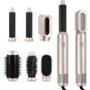Focenat 6 in 1 Air Styler, Spazzola Ad Aria Calda, con 6 accessori | Spazzola Asciugacapelli Multifunzione, Ferro Arricciacapelli ad aria Calda, 3 Temperature, per Styling Liscio, Onde, Ricci