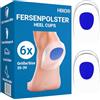 HIXO 6 cuscinetti per tallone in silicone, per sperone calcaneare e fascite plantare, solette in gel, ammortizzanti e antiscivolo, solette in gel, per uomo e donna (35-39)