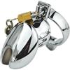 SXJJAR Cintura di castità in acciaio inossidabile Uomo Gabbia di castità in metallo Gabbia per pene con lucchetto Gabbia di castità Gabbia per cazzi SM Bondage estremo Anello(50mm)
