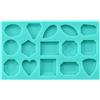 Graziano, Stampo Silicone 15 Gemme Diverse 15x8cm - Da 2.5x3.5cm, Per Pasta Zucchero e Fondente, Gioielli Commestibili
