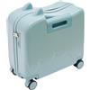 DCSYOG Hardside Ride on - Valigetta rigida per bambini con 4 ruote girevoli per ragazze e ragazzi, 37 l, bagaglio a mano con password, Blu, moderno