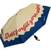 Fisura - Ombrello pieghevole "don't forget". Mini ombrello automatico. | Ombrello da donna piccolo automatico blu e beige. Resistente al vento. Diametro aperto 96 cm.