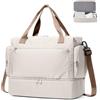 SEAFEW Borsone da Viaggio,Bagaglio a Mano 45x36x20 Easyjet Borsa da Viaggio | Borsa da Cabina Easyjet Borsa Palestra Sportiva Borsa Ospedale Parto con Scomparto Scarpe per Uomo e Donna,marrone beige