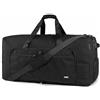 Fmeida 120L Borsone da Viaggio Pieghevole, con Scomparto Scarpe e Tracolla | Grande Borsone Palestra per Uomo e Donna, Realizzato in Tessuto Idrorepellente e Antistrappo, Borsa Sportiva Duffel Bag, Nero