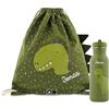 Upstitch Studio Trixie, Zaino e Borraccia per Bambini, Personalizzato con Nome Singolo o Come Set, per l'Asilo, con Chitarra, Dinosauro, Set: Turnbeutel + Flasche