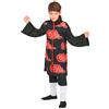 W WIDMANN MILANO Party Fashion - Costume da Cloud Ninja per bambini | Abito nero con motivo a nuvole rosse, guerriero giapponese per Carnevale, Halloween