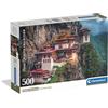 Clementoni - Puzzle 500 Pezzi per Adulti e Ragazzi, Illustrazione con Paesaggio The Tiger's Nest, Idea Regalo, Compact Box, Made in Italy, 49x36 cm, Poster Incluso, 35619