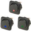 ESUPPORT E Support 3 X 12V 25A Interruttore Auto On Off Interruttore a Bilanciere Interruttore Pulsante Blu Rosso Verde Illuminato Led 25mm Cruscotto