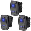 ETOPARS 3 X Robusto Auto Interruttore Pannello di Controllo Due luci Blu | Motor Acceso SPENTO 5Pin SPST Interruttore a levetta Impermeabile 12V 20A 24V 10A