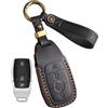 Rondrive Custodia per chiave in pelle adatta per Mercedes EQA EQB EQC 400 A E S G Classe W177 W213 W222 CLA X118 S65 S63 AMG Custodia per chiave chiave auto Custodia per chiavi, 3 tasti, colore nero