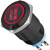ETOPARS Nero Guscio Auto Luce Rosso LED Pulsante di Avviamento in Metallo | 12V 19mm Interruttore a levetta Momentaneo Accensione Engine Start