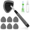 AMFUN Pulitore Parabrezza Auto, Spazzola Pulizia Vetri Auto, Detergente per Parabrezza Retrattile con 6 Cuscinetti in Microfibra, 1 Flaconi Spray