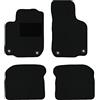 Alpha-Tex Produktions- und Handels GmbH Tappetini adatti per VW New Beetle Tipo 9C1, 1C1, 1Y7 (Costruzione 1998-2010), Classic nero | 4 pz. | Bordo argento | 4x chiusura a scatto