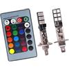 Garneck Lampadina LED Fendinebbia Auto H1 12 Smd Rgb in Alluminio | 1 Pezzo, Base H1 12v-24v, Angolo 360 Gradi, Colore Argento, Luce Frontale per Auto
