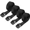 SHUBEIEUMI 4 PCS Cinghie di Fissaggio a Cricchetto,300cm x 2cm(Nero) | Cinghia di Ancoraggio con Chiusura, Adatto per Moto, Auto, Portabiciclette,Cinghie di Tensione