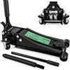 A.M.C. Cric Sollevatore Idraulico Carrello Professionale 3/5T, Cric Auto con Doppio Pistone e Pedale, Assetto Ribassato 75-500 mm, Ruote in Acciaio, Martinetto per Auto, SUV e Furgoni