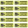 ECSiNG 10 Pezzi Adesivi Di Avvertimento Dashcam Adesivo Di Avvertimento In PVC 89x28mm Adesivo Di Registrazione Dash Cam Di Avvertimento Adesivo Per Videocamera Esterna Per Auto