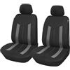 Upgrade4cars Coprisedili Set Anteriori Auto Grigio Nero Universali | Per guidatore & passeggero | Inodore & antiscivolo | Adatto a tutte le stagioni | Qualità collaudata