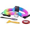 O.n Light is on Kit Striscia LED RGB per Auto o Monitor con Telecomando, Luce Ambientale | Fissaggio biadesivo flessibile, alimentazione tramite USB, 16 tonalità, music sync, intensità regolabile ed effetti variabili