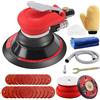 ZFE Random Orbital Sander 5 & 6 Pneumatic Palm Sander with Extra 5 Backing Plate, Sponge Polishing Pads, Sandpapers Low Vibration and Heavy Duty for Wood, Composites, Metal
