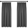 Deconovo Tende Oscuranti per Interni con Fettuccia, 2 Pannelli, 117x138 cm | Termiche Isolanti, 3 Modi di Montaggio, Moderne ed Elegante, per Camera e Soggiorno, Certificato OEKO-TEX, Grigio Scuro