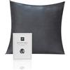 RUIPTSKE Federa per cuscino al 100% in pura seta da 22 momme, certificata Oeko-TEX®, benefica per i capelli e per la pelle, anti età e antiacaro, 65 x 65 cm, colore: grigio scuro.