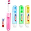 XALFST Spazzolino da Viaggio Pieghevole 4 Pezzi con Mini Dentifricio - Kit Portatile Setole Morbide, Igiene Orale per Adulti & Bambini in Vacanza, Campeggio, Business.