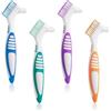 Flintronic 4 Pezzi Spazzolino Pulizia Protesi Dentarie, Impugnatura in Gomma, Spazzola per Dentiera, Doppia Testa, Spazzola di Pulizia Protesi, per Dentiera, Bite dentale, Allineatori, Retainer