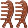 HEMOTON 2 pettine da massaggio per capelu, legno di sandalo, larghe denti, forma ergonomica delfino, set portatile per cura dei capelli e stimolazione del capelu, adatto per uomini e donne