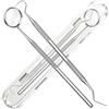 G.CATACC 2 raschietti dentali per la pulizia dei denti, specchietto per la bocca, raschietto per denti in metallo, per rimuovere placca e tartaro, per uso domestico, kit di igiene orale, con custodia