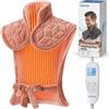 RENPHO Cuscinetto riscaldante ponderato per collo, spalle e schiena | 6 livelli di calore, 3 timer auto, flanella morbida lavabile, CE, anti-surriscaldamento, controller rimovibile
