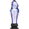 Umania Plug anale realistico in vetro da 13 cm con ventosa in silicone, design fantasy colorato, plug anale compatto, adatto ai principianti, sex toy unisex per allenamento anale per adulti