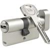 Yale 1300 - Cilindro a cilindro a profilo europeo 10-1303-3030-00-2201, alta protezione, 30/30 mm, nichel satinato, 5 chiavi, protezione antiforatura, pomello interno, scheda di sicurezza