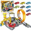 Ulikey Autocarro per bambini, 3 in 1 modalità autocarro con 4 auto giocattolo, giocattolo portatile, pista da corsa Dual Rampe da corsa, regalo a partire dai 3 anni (3)