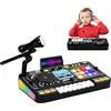 EULEUY Console DJ per Bambini con Pianoforte Integrato - Tastiera Musicale, Microfono e Bluetooth - Mixer DJ con 12 Tracce MIDI e Jog Wheel - Strumenti Musicali Regalo per Bambini e Bambine 3 Anni