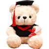 HOMEXYLYL Peluche orsetto per la laurea, con toga, tocco e diploma | Regalo di laurea for laureati delle scuole superiori(White and Red,16cm/6in)