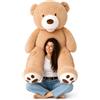 MKS Orsacchiotto XXL 160 cm, morbido peluche XXL con rivestimento lavabile e chiusura lampo, grande orsacchiotto gigante in peluche di poliestere, grande come regalo e decorazione per la casa