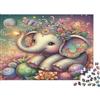 6N2X9A4S Dolce Elefantino Puzzle 1000 Pezzi Carta per Adulti Scena Floreale Fantasia Relax Decorazione Domestica Regalo 38x26cm/1000pcs