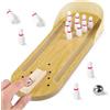 SSIMIDAPT Bowling da Tavolo, Set da Bowling per Bambini, Mini Bowling da Tavolo, con 10 Mini Birilli da Bowling e 1 Palla in Acciaio Inossidabile, per Adulti e Bambini