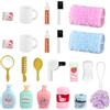 DIELOVEHUA 22 Set da Bagno per Casa delle Bambole, Accessori per Casa delle Bambole, Accessori Casa delle Bambole in Miniatura, Mini Toilette Bambole Accessori, Toilette Miniatura Casa delle Bambole