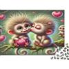 6N2X9A4S Coppia di Scimmiette Carine Puzzle 1000 Pezzi Carta Puzzle per Adulti Animali Cartone Romantico Relax Famiglia Regalo Casa 38x26cm/1000pcs
