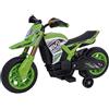 EVO Bicicletta elettrica da rally, 6 V, alimentata a batteria, fari, poggiapiedi, stabilizzatori rimovibili, veicolo da equitazione per bambini dai 3 anni in su