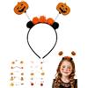 RAVNIX Cerchietto Zucca Halloween, 1x + 10x Adesivi Volto, Kit Costume 2in1, Soluzione Pronta per Trucchi, Accessori per Mascherata, Cosplay e Festività per Bambini e Adulti