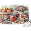 OERSZGINHFNH Colazione Vintage Tea Time Puzzle 1000 Pezzi Carta Puzzle per Adulti Dolce Natura Morte Relax Casa Interazione Regalo Festa 52x38cm/1000pcs